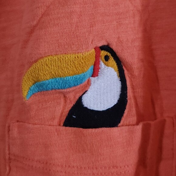 Old Navy Graphic Slub Knit 3/4 Sleeve Pocket Tee Embroidered Toucan Women's XXL - Picture 4 of 8